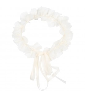 Ivory heandband for girl with flowers