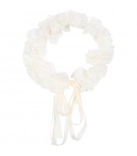 Ivory heandband for girl with flowers