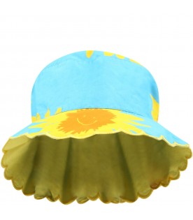 Light-blue cloche for girl with yellow flowers
