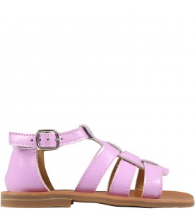 Lilac sandals for girl