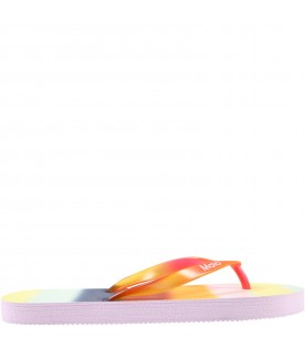 Multicolor sandals for girl with white logo