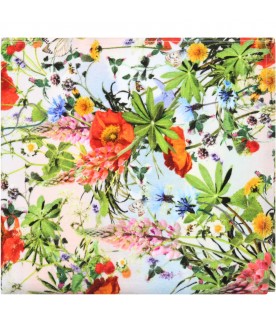 Multicolor beach-towel for girl with floral print