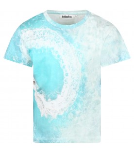 Light-blue T-shirt for kids with sea