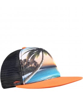 Multicolor hat for kids with palm tree