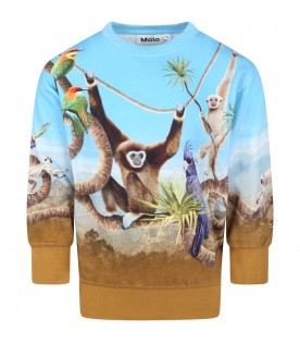 Multicolor sweatshirt for kids with animals