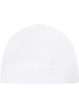 White hat for babykids with white logo