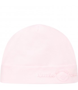 Pink hat for baby girl with pink logo