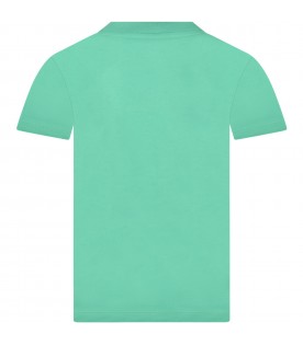 Green t-shirt for boy with pixelated crocodile