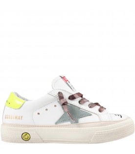 White ''May'' sneakers for kids