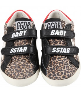 Multicolor ''Baby School'' sneakers for baby girl