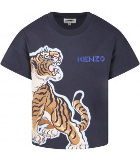 Grey t-shirt for boy with tigers