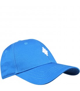 Cappello azzurro per bambini con iconica croce