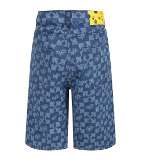 Blue short for boy with logos