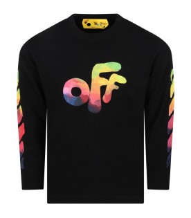 Black T-shirt for kids with tie dye logo