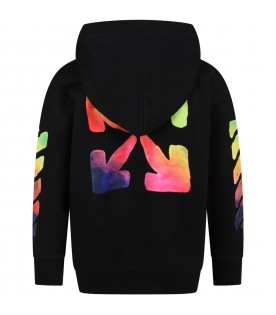 Black sweatshirt for kids with tie dye logo