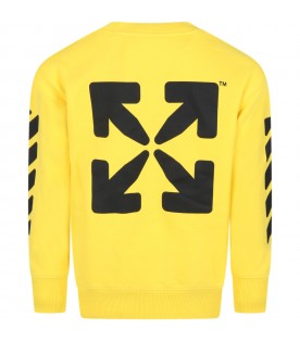 Yellow sweatshirt for kids with black logo