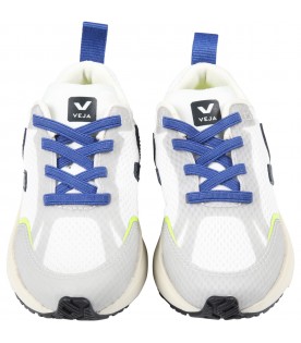 Sneakers multicolor per bambino con logo blu