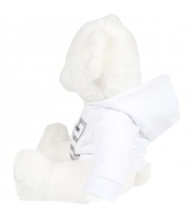 White teddy-bear for babykids with black logo