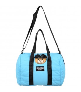 Azure changing bag for baby boy with teddy bear