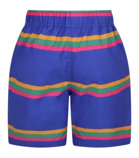 Blue swimshort for boy with crocodile