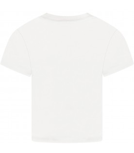 T-shirt bianca per bambini con coccodrillo