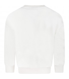 White sweatshirt for kids with logo