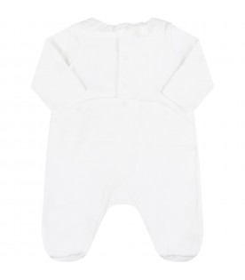 White babygrow for baby girl with logo