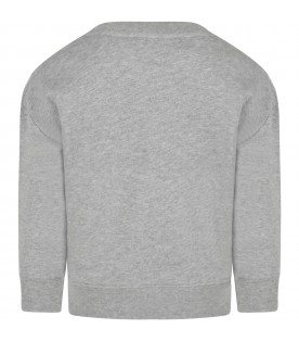 Grey sweatshirt for kids with fawn
