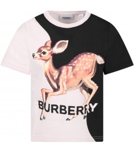 Multicolor t-shirt for girl with fawn