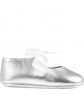 Silver ballerina shoes for baby girl