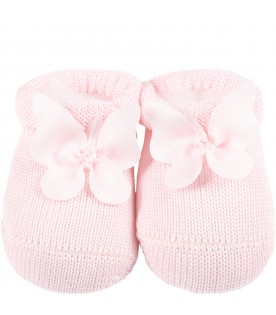 Pink bootee for baby girl