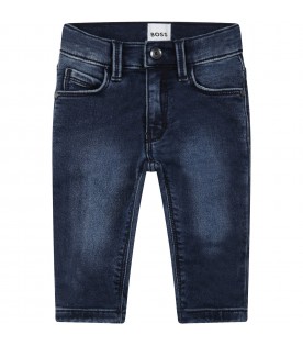Blue jeans for baby boy with logos