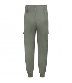 Green cargo-trousers for girl with logo