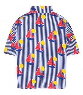 Multicolor shirt for kids with boats