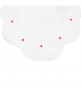 White bib for baby kids with polka-dots