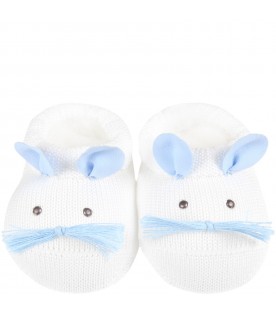 White baby-bootee for baby boy
