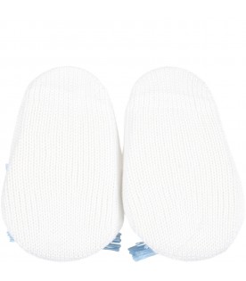 White baby-bootee for baby boy