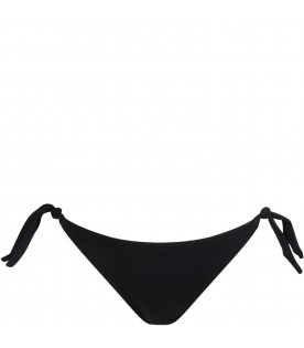 Black swim-briefs for baby girl with patch logo