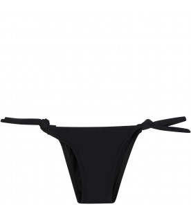 Black swim-briefs for girl with patch logo