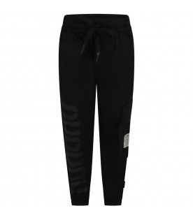 Black pants for boy with logo