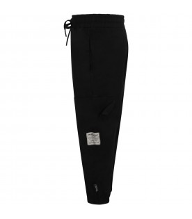 Black pants for boy with logo