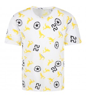 White pyjamas for boy with footballers