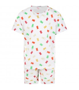White pyjamas for kids with gummy bears