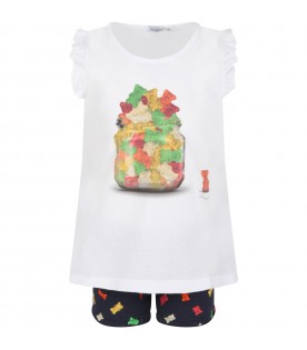 Multicolor pyjamas for girl with gummy bears