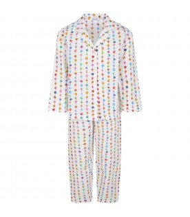 White pyjamas for girl with polka-dots
