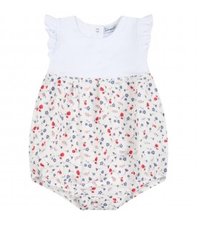 White romper for baby girl with flowers