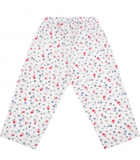White trouser for baby girl with flowers