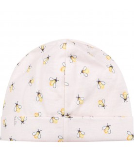 Pink hat for baby girl with bees