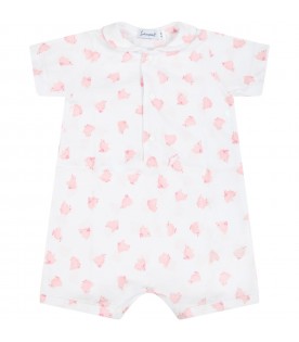 White romper for baby girl with chicks
