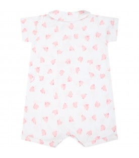 White romper for baby girl with chicks
